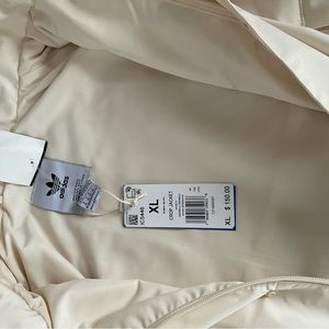 Adidas XL zip up cream jacket